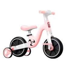 Дитячий велосипед-трансформер 2в1 Best Trike BT-14680 з додатковими колесами українське озвучення рожевий