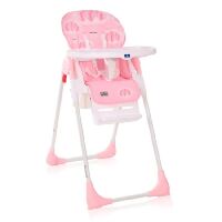 Стільчик для годування дитячий Lorelli (Bertoni) Cryspi Pink Hearts. Стілець з шкіряним сидінням. Для дівчинки