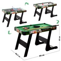 Настільна гра 3в1 на ніжках БІЛЬЯРД + Теніс + Хокей. Дерев'яний настільний C2003+P2**