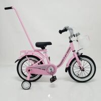 Велосипед дитячий двоколісний CASPER-14 Pink колеса 14 дюймів з батьківською ручкою рожевий