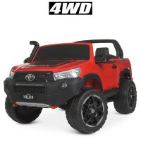 Дитячий двомісний електромобіль Джип 4WD M 4552(MP4)EBLRS-3 Toyota ліценз. з планшетом /автопокраска червоний