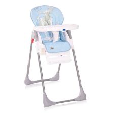Стільчик для годування дитячий Lorelli (Bertoni) Cryspi Tender Blue Fun. Стілець з шкіряним сидінням. Блакитний