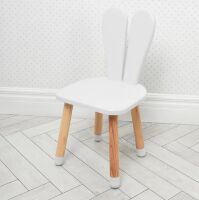 Дитячий стільчик для дівчинки Bambi 04-2W "Зайчик" дерев'яний (МДФ) / колір білий**