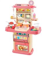 Дитяча кухня 70T-4 посудомийка, пара, вода, світлові ефекти Рожева