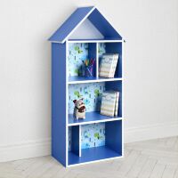 Будиночок-стелаж-полку дитяча для іграшок і книг H 2020-8-1 Динозаври синій**