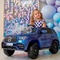 Дитячий одномісний електромобіль Машина Джип 4WD M 4781EBLRS-4 Mercedes м'яке сидіння, автофарбування, синій