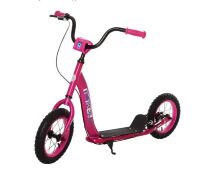 Дорослий самокат Підлітковий двоколісний скутер iTrike SR2-043-1-P надувні колеса з ручним гальмом рожевий