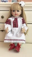 Велика вінілова лялька ручної роботи Україночка Меланія Reborn Baby Doll зі справжнім волоссям