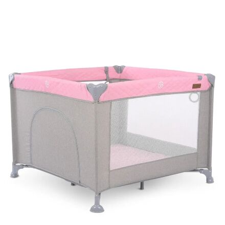 Квадратний дитячий Манеж EL CAMINO ME 1097 CASTLE Pink  Gray Льон рожевий