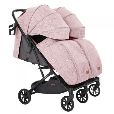 Прогулянкова коляска для двійні CARRELLO Presto Duo CRL-5506 Cherry Pink + дощовик рожева