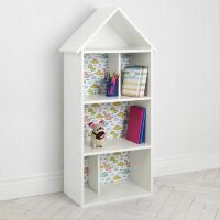 Будиночок-стелаж-полку дитяча для іграшок і книг H 2020-9-1 Динозаври білий