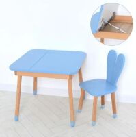 Дитячий столик з вбудованим ящиком і стільчиком Bambi 04-025BLAKYTN-DESK дерев'яний (МДФ) / колір синій**