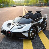 Дитячий двомісний електромобіль Машина M 5053EBLR-1 Спорткар Bugatti, шкіряне сидіння, 4 мотори, білий