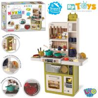 Дитяча інтерактивна ігрова кухня LIMO TOY 889-243 вода пар аксесуари (55 предметів) салатова