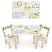 Дитячий дерев'яний стіл з двома стільчиками Bambi 501-137 "Сафарі"**