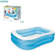 Дитячий прямокутний надувний басейн INTEX 57180 "Сімейний" розмір 203х152х48см/об'єм 540 л. Колір блакитний