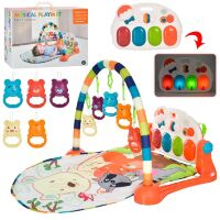 Розвивальний килимок для немовляти 73*50 см N1517 Дуга з підвісками + Ігрова панель (музика звук світло)