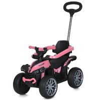 Дитяча каталка-толокар з батьківською ручкою M 5782EL-8 м'яке сидіння, музика, світло, bluetooth, рожевий