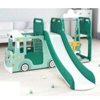 Дитяча пластикова гірка Гочель BAMBI WM19090-5 з Будиночком і баскетбольним кільцем/колір зелений**