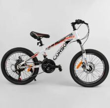Спортивний дитячий велосипед Corso 30984 колеса 20 дюймів / 21 швидкість / білий