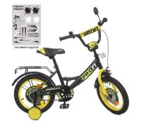 Дитячий двоколісний сталевий велосипед колеса 12 дюймів Profi Y1243-1 Original boy Чорно-жовтий**
