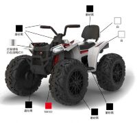 Дитячий одномісний електромобіль Квадроцикл 4WD M 4849EL-1 Джип на EVA колесах зі шкіряним сидінням / білий