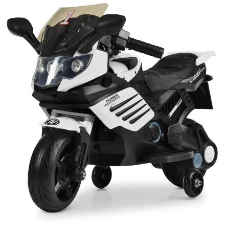 Дитячий електромобіль мотоцикл Bambi M 3582EL-1 чорно-білий **