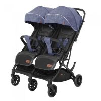 Прогулянкова коляска для двійні CARRELLO Presto Duo CRL-5506 Oxford Blue + дощовик синя