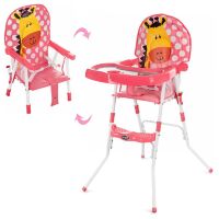Дитячий складаний стільчик для годування GL217C-909 рожевий Жираф**