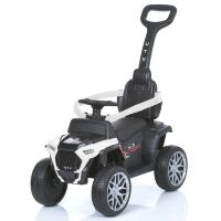 Дитяча каталка толокар Bambi Racer M 4802EL-1 машина з батьківською ручкою, м'яке сидіння, музика / біла