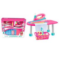 Дитячий ігровий набір побутової техніки XS-18052 Прасувальна дошка, праска вішалки флакони кошик