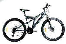 Велосипед спортивний гірський Crosser Solo колеса 29 дюймів рама алюміній сіро-блакитний