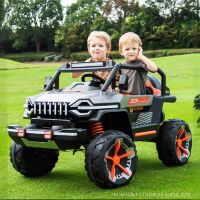 Дитячий двомісний електромобіль Джип M 5824EBLRS-19(24V) шкіряне сидіння, 4 мотори, карбоновий фарбування
