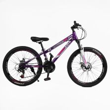 Спортивний велосипед 24 дюйми Corso «PRIMARY» PRM-24407 рама 11" Saiguan 21 швидкість фіолетовий