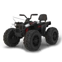 Дитячий одномісний електромобіль Квадроцикл 4WD M 4849EL-2 Джип на EVA колесах зі шкіряним сидінням / чорний