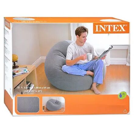 Надувне крісло-мішок Intex 68579 сіре