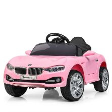Дитячий електромобіль M 3175EBLR-8 BMW шкіряне сидіння рожевий