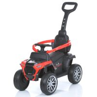 Дитяча каталка толокар Bambi Racer M 4802EL-3 машина з батьківською ручкою, м'яке сидіння, музика / червона