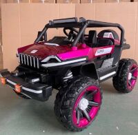 Дитячий двомісний електромобіль Джип M 5824EBLRS-8(24V) шкіряне сидіння, 4 мотори, рожевий фарбування