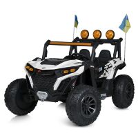 Дитячий двомісний електромобіль M 6019EBLR-1 джип Баггі 4 двигуна шкіряне сидіння білий