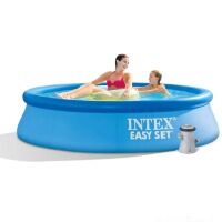 Надувний сімейний круглий басейн INTEX 28108 з фільтр-насосом / розмір 244-61см