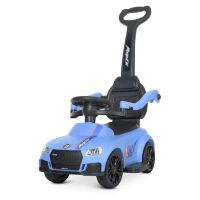 Дитяча машинка каталка-толокар Штовхач Bambi M 4575-4 Audi з батьківською ручкою / синя**