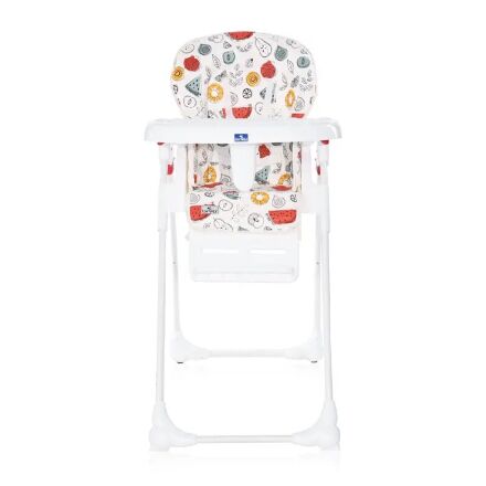Стільчик для годування дитячий Lorelli (Bertoni) Dulce White Fruits. Стілець з шкіряним сидінням. Білий Фрукти