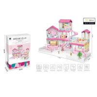 Будиночок пластиковий для ляльок 556-38A ляльковий Дім Трехрехэтажный "Dream Villa" з аксесуарами (246 предметів)*