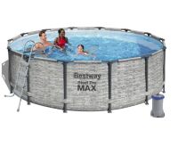 Каркасний круглий басейн З ДРАБИНОЮ і фільтр-насосом Bestway 5619D розмір 427 х 122см / обсяг 15 232л + ТЕНТ Каркасний круглий басейн З ДРАБИНОЮ і фільтр-насосом Bestway 5619D розмір 427 х 122см / обсяг 15 232л + ТЕНТ