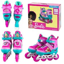 Дитячі Ролики RL2112 Barbie "Барбі" розмір M (35-38) колеса PU переднє світне/рожеві для дівчаток