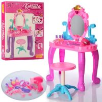 Дитячий туалетний столик, трюмо для дівчинки LIMO TOY 661-39 стільчик фен музика світло аксесуари рожевий