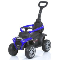 Дитяча каталка толокар Bambi Racer M 4802EL-4 машина з батьківською ручкою, м'яке сидіння, музика / синя