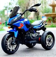 Дитячий електромотоцикл Трицикл BMW M 5037EL-4 MP3, USB, світяться фари, шкіряне сидіння / синій