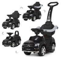 Дитяча машинка каталка толокар Bambi M 3186 L-4 Mercedes з батьківською ручкою синій